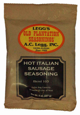 A.C. Legg Hot Italian Sausage Seasoning. Blend #103