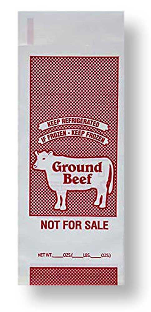  UltraSource Ground Beef Freezer Bags, 2 lb. Not For